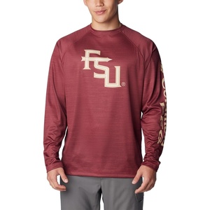 image:imageColumbia Mens Collegiate Terminal Tackle Heather Long Sleeve ShirtFsu  Cabernet Heather