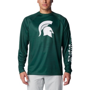 image:imageColumbia Mens Collegiate Terminal Tackle Heather Long Sleeve ShirtMs  Spruce Heather