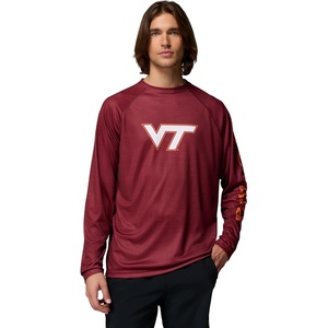 image:imageColumbia Mens Collegiate Terminal Tackle Heather Long Sleeve ShirtVt  Deep Maroon Heather
