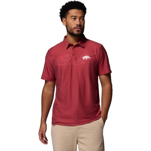 image:imageColumbia Mens Collegiate Thistletown Hills Printed PoloArk  Red Velvet
