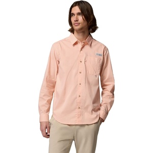 image:imageColumbia Mens PFG Harbor Peak Long Sleeve ShirtBright Nectar Micro Gingham