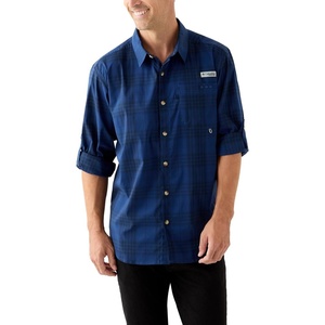 image:imageColumbia Mens PFG Harbor Peak Long Sleeve ShirtCollegiate Navy Driftnet Plaid