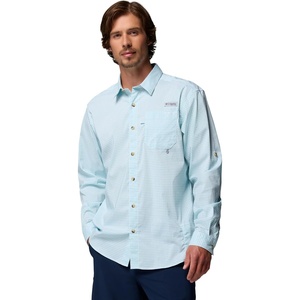 image:imageColumbia Mens PFG Harbor Peak Long Sleeve ShirtMarine Light Micro Gingham