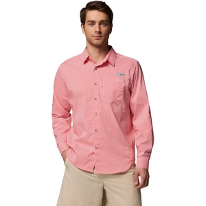 image:imageColumbia Mens PFG Harbor Peak Long Sleeve ShirtMelonade Micro Gingham