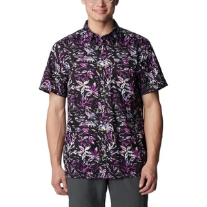 image:imageColumbia Mens Super Slack Tide Camp Shirt Short SleeveBlack Kona Kraze Print