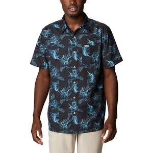 image:imageColumbia Mens Super Slack Tide Camp Shirt Short SleeveBlack Sails Away Print