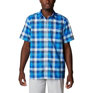 image:imageColumbia Mens Super Slack Tide Camp Shirt Short SleeveBlue Macaw Multi Gingham