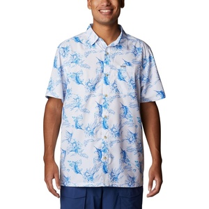 image:imageColumbia Mens Super Slack Tide Camp Shirt Short SleeveCarbon Fishfinder Print