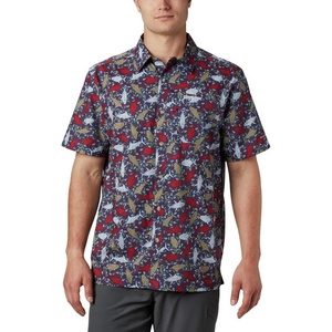 image:imageColumbia Mens Super Slack Tide Camp Shirt Short SleeveCarbon Tribal Fish Print