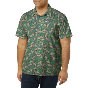 image:imageColumbia Mens Super Slack Tide Camp Shirt Short SleeveCity Grey Tribal Fish Print