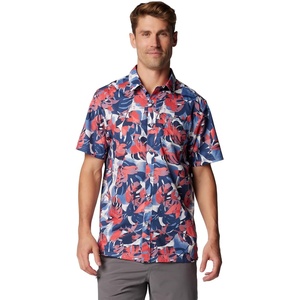 image:imageColumbia Mens Super Slack Tide Camp Shirt Short SleeveCollegiate Navy Ikat Palms