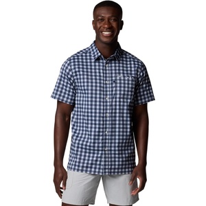 image:imageColumbia Mens Super Slack Tide Camp Shirt Short SleeveCollegiate Navy Palaka Grid