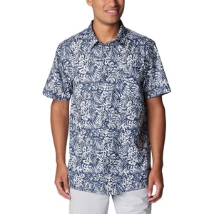 image:imageColumbia Mens Super Slack Tide Camp Shirt Short SleeveCollegiate Navy Tunado Tonal