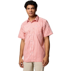 image:imageColumbia Mens Super Slack Tide Camp Shirt Short SleeveFaded Peach Palaka Grid