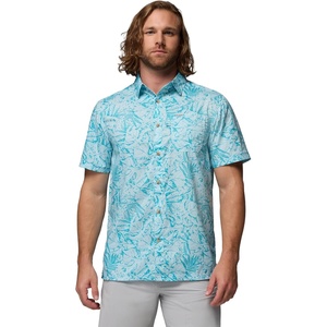 image:imageColumbia Mens Super Slack Tide Camp Shirt Short SleeveOcean Teal Leoleaves