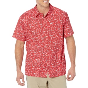 image:imageColumbia Mens Super Slack Tide Camp Shirt Short SleeveRed Spark Gamefish Print