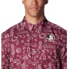 image:imageColumbia Mens Collegiate Super Slack Tide ShirtFsu  Cabernet Fish Fan Print