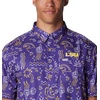 image:imageColumbia Mens Collegiate Super Slack Tide ShirtLsu  Vivid Purple Fish Fan Print