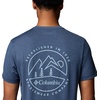 image:imageColumbia Mens Parsons Point Short Sleeve Back Graphic TeeCollegiate Navy HeatherLinear Peaks