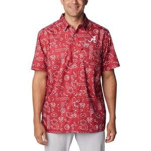 image:imageColumbia Mens Collegiate Super Slack Tide ShirtAla  Red Velvet Fish Fan Print