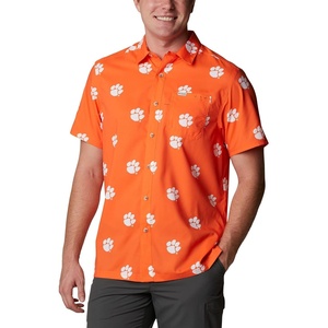 image:imageColumbia Mens Collegiate Super Slack Tide ShirtCle  Spark Orange Logo Print