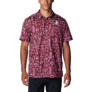 image:imageColumbia Mens Collegiate Super Slack Tide ShirtFsu  Cabernet Fish Fan Print