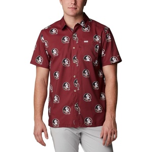 image:imageColumbia Mens Collegiate Super Slack Tide ShirtFsu  Cabernet Logo Print