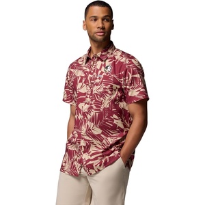 image:imageColumbia Mens Collegiate Super Slack Tide ShirtFsu  Cabernet Tropicatch Print