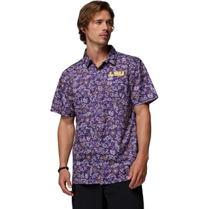 image:imageColumbia Mens Collegiate Super Slack Tide ShirtLsu  Vivid Purple Livin Print
