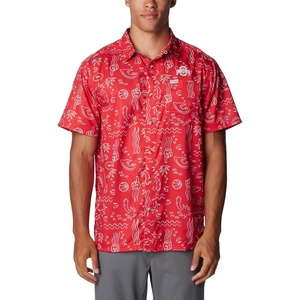 image:imageColumbia Mens Collegiate Super Slack Tide ShirtOs  Intense Red Fish Fan Print