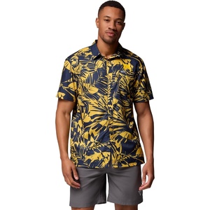 image:imageColumbia Mens Collegiate Super Slack Tide ShirtUm  Collegiate NavyYellow Tropicatch