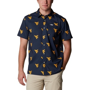 image:imageColumbia Mens Collegiate Super Slack Tide ShirtWv  Collegiate Navy Logo Print