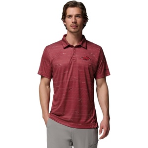 image:imageColumbia Mens Collegiate Super Terminal Tackle PoloArk  Red Velvet