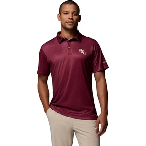 image:imageColumbia Mens Collegiate Super Terminal Tackle PoloFsu  Cabernet Patchwork Palms