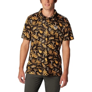 image:imageColumbia Mens Collegiate Super Terminal Tackle PoloIw  Black Dorado Isle Print