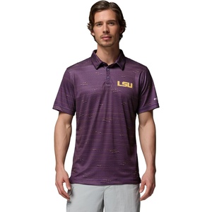 image:imageColumbia Mens Collegiate Super Terminal Tackle PoloLsu  Vivid Purple