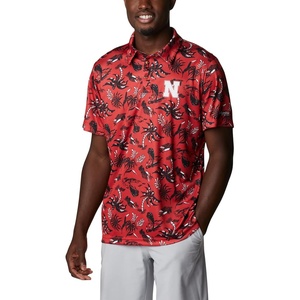 image:imageColumbia Mens Collegiate Super Terminal Tackle PoloNeb  Bright Red Dorado Isle Print