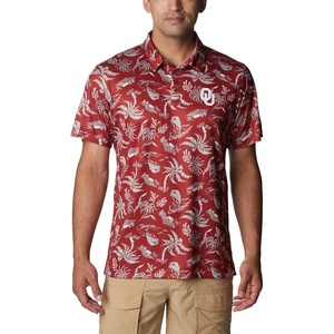 image:imageColumbia Mens Collegiate Super Terminal Tackle PoloOk  Red Velvet Dorado Isle Print
