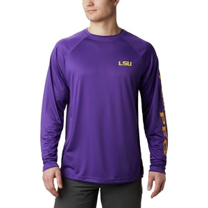 image:imageColumbia Mens Collegiate Terminal Tackle Long Sleeve ShirtLsu  Vivid PurpleCollegiate Yellow