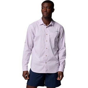 image:imageColumbia Mens Harbor Peak Long Sleeve ShirtLavender Pearl Micro Gingham