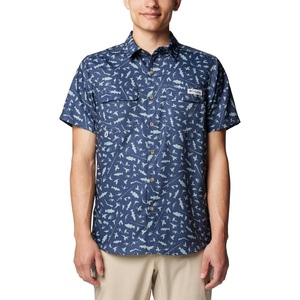 image:imageColumbia Mens PFG Uncharted Printed Short Sleeve ShirtNocturnal Cast N Blast