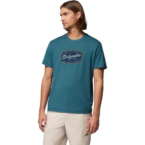 image:imageColumbia Mens Parsons Point Short Sleeve Graphic TeeEverblue HeatherBadge Label