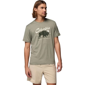image:imageColumbia Mens Parsons Point Short Sleeve Graphic TeeStone Green HeatherRetro Roamer