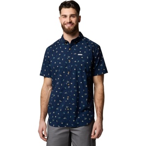 image:imageColumbia Rapid Rivers Printed Short Sleeve ShirtCollegiate Navy Deserted