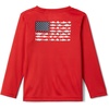 image:imageColumbia Youth Boys PFG Terminal Tackle Fish Flag Long Sleeve ShirtRed SparkWhite