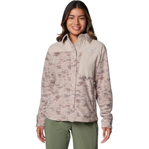 image:imageColumbia Womens Pfg Uncharted Fleece OvershirtCrushed Clay Uncharted Waters